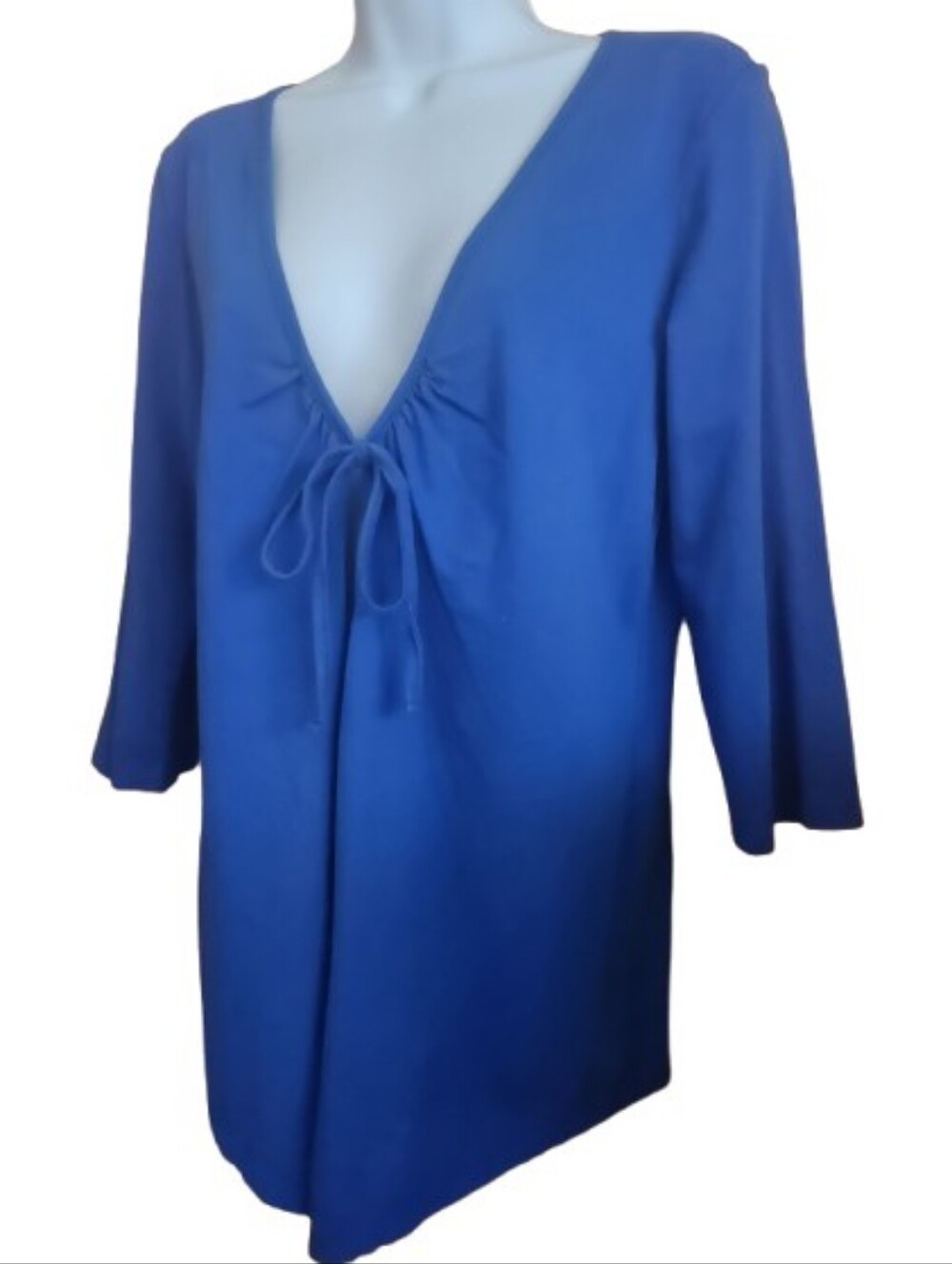 Blue Women's Tie-Front V-Neck Top Size S